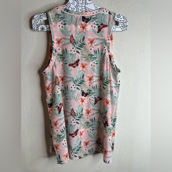 Joie Floral Silk butterfly pink Tank Top size medium - Picture 3 of 5